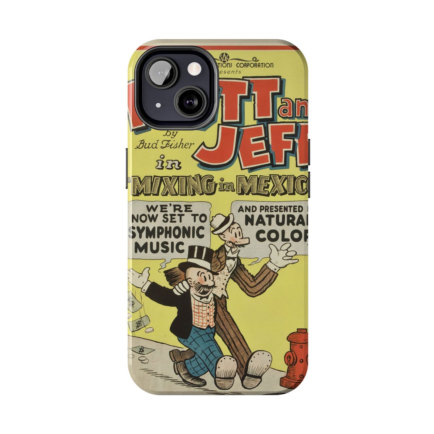 Durable Mutt and Jeff Phone Protection Cases - Old School Male 