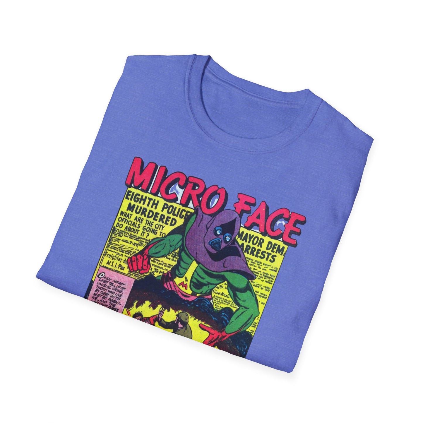 Retro Micro Face Comic Character T-Shirt - Fun Unisex Tee Made With 100% Cotton