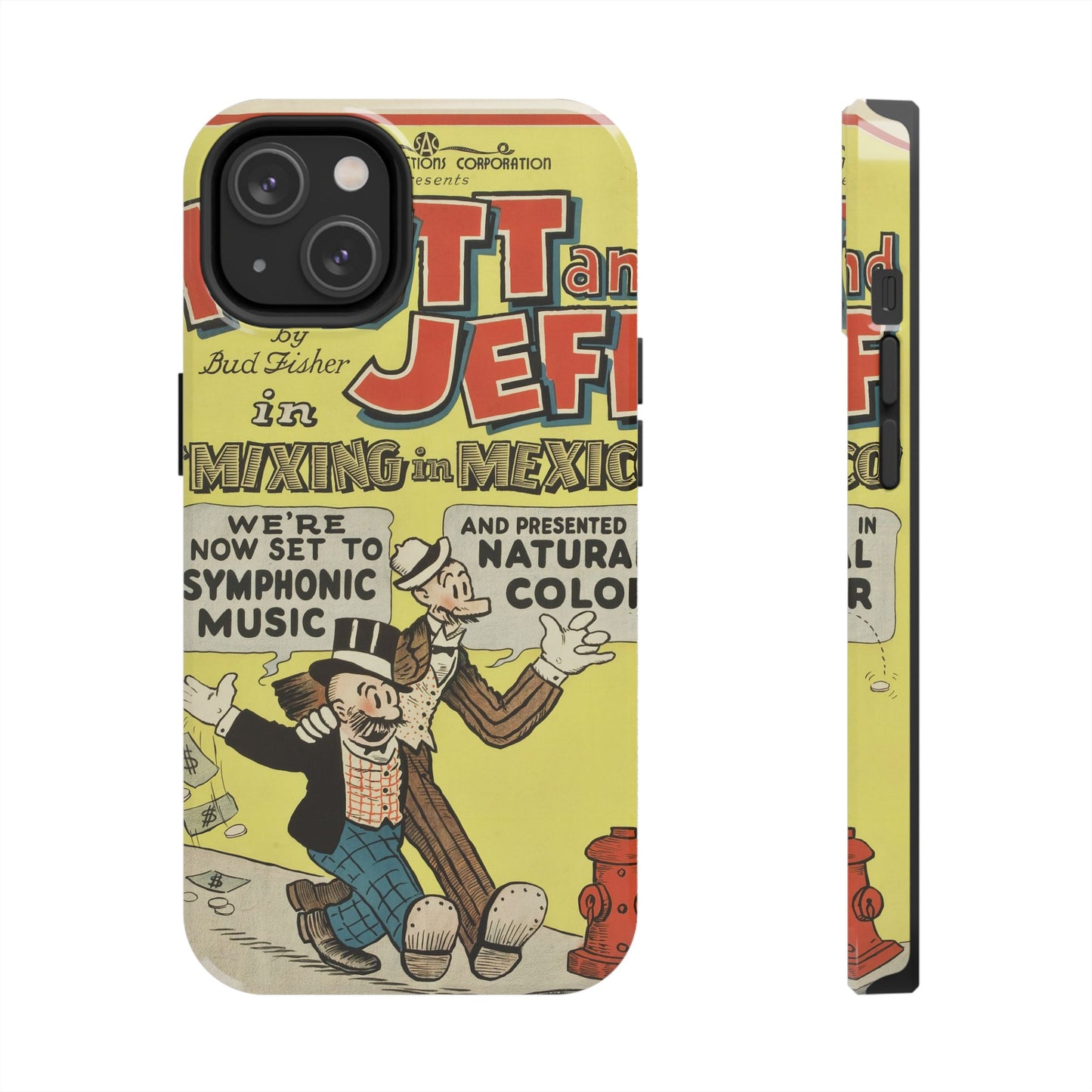 Durable Mutt and Jeff Phone Protection Cases - Old School Male 