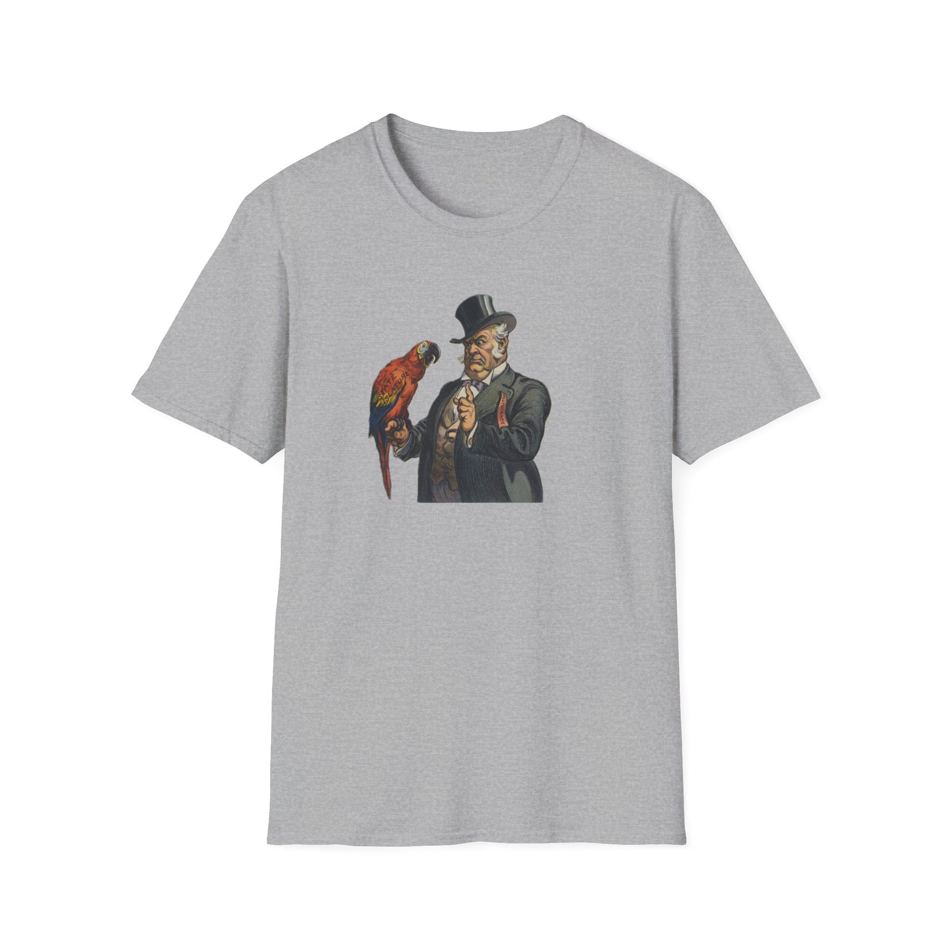 Whimsical Parrot Gent Tee for All - Old School Male 