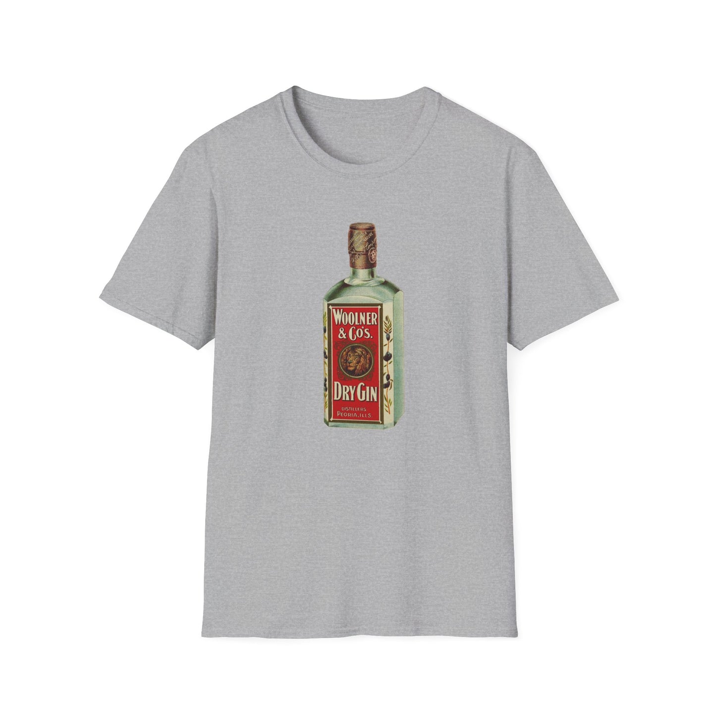 Retro Dry Gin Bottle Graphic Tee - Old School Male 