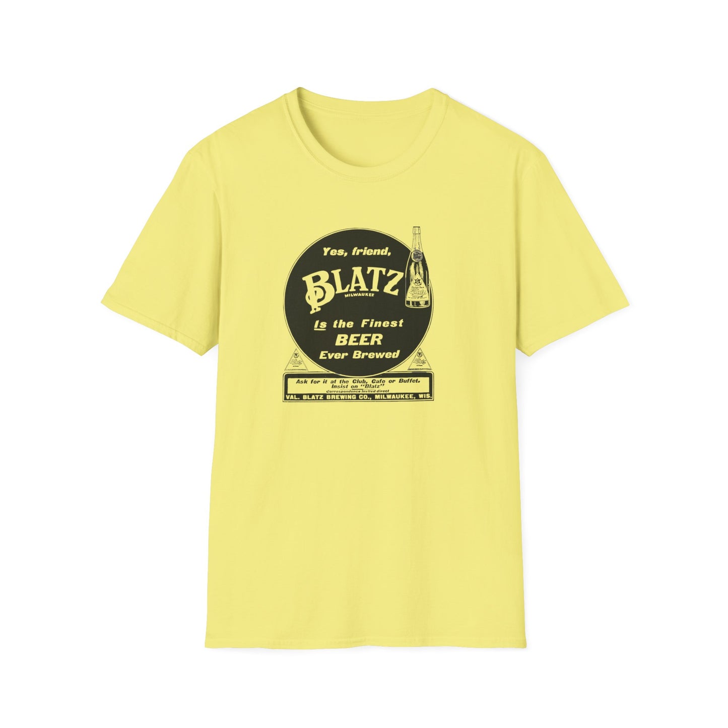 Vintage Blatz Brewing T-Shirt | 100% Cotton Retro Tee for Beer Lovers & Collectors