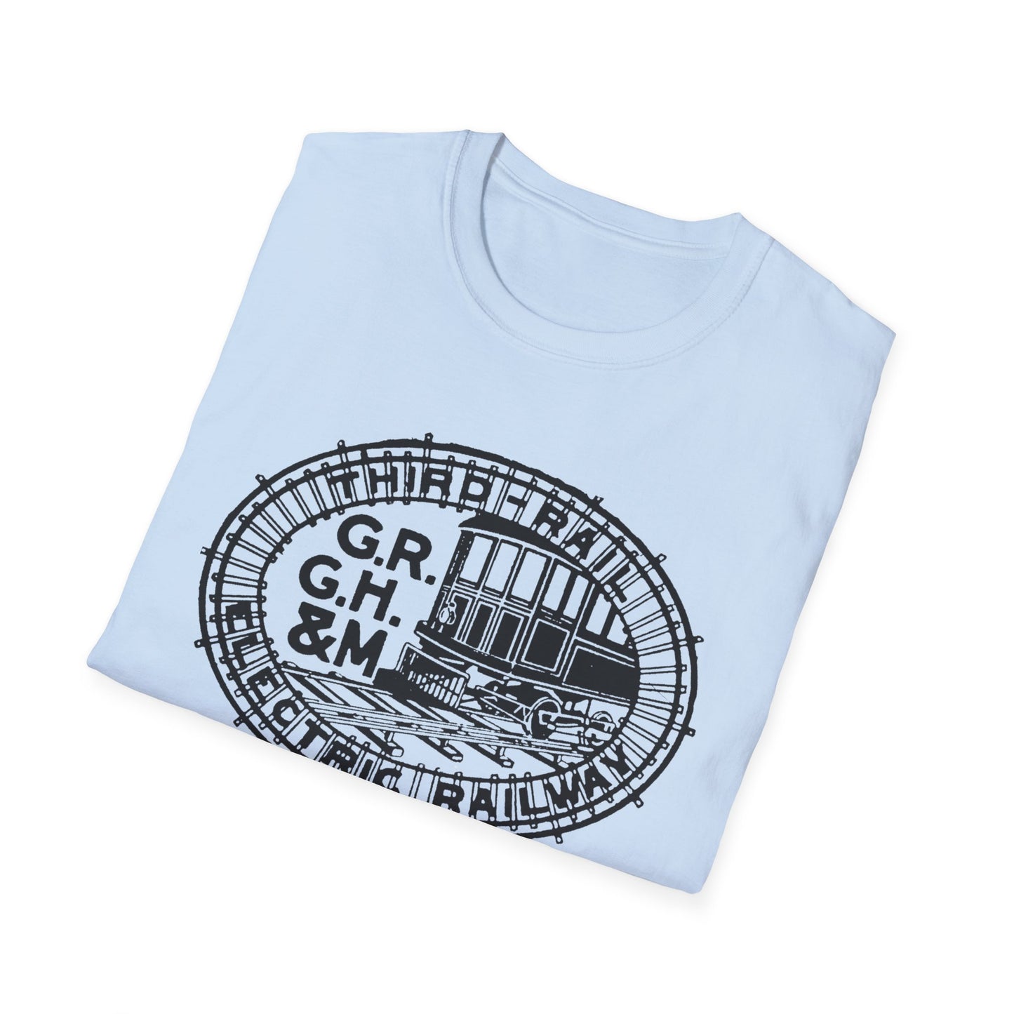 All Aboard The Style Express! Vintage Railroad Logo T-Shirt - 100% Cotton Comfort for Train Lovers!