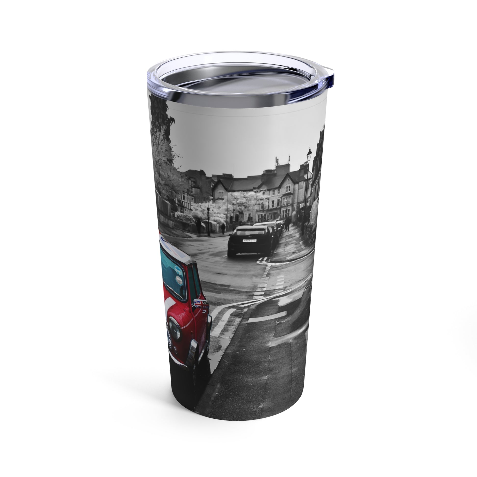 Mini Cooper 20oz Insulated Stainless Steel Tumbler with Clear Lid - Old School Male 