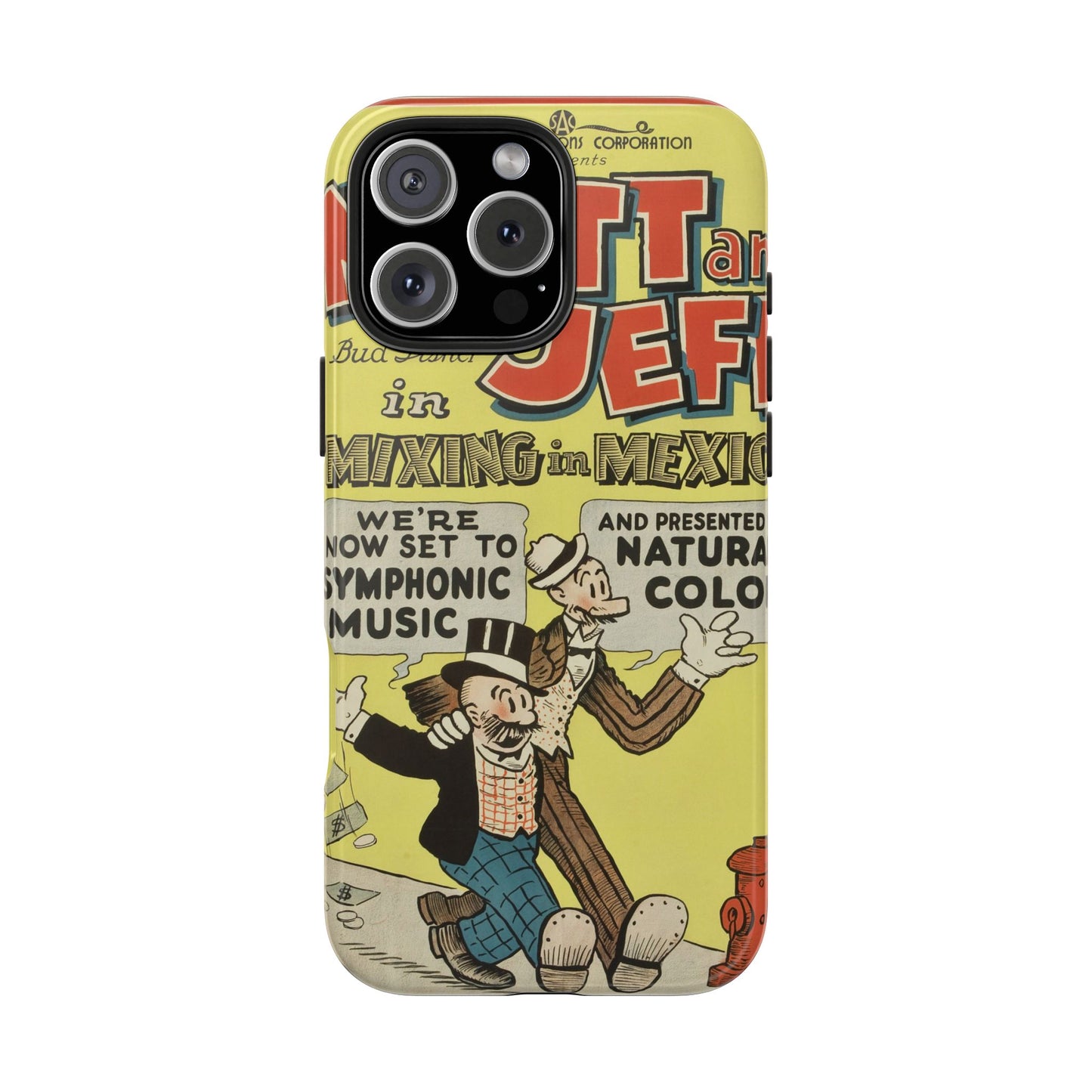 Durable Mutt and Jeff Phone Protection Cases - Old School Male 