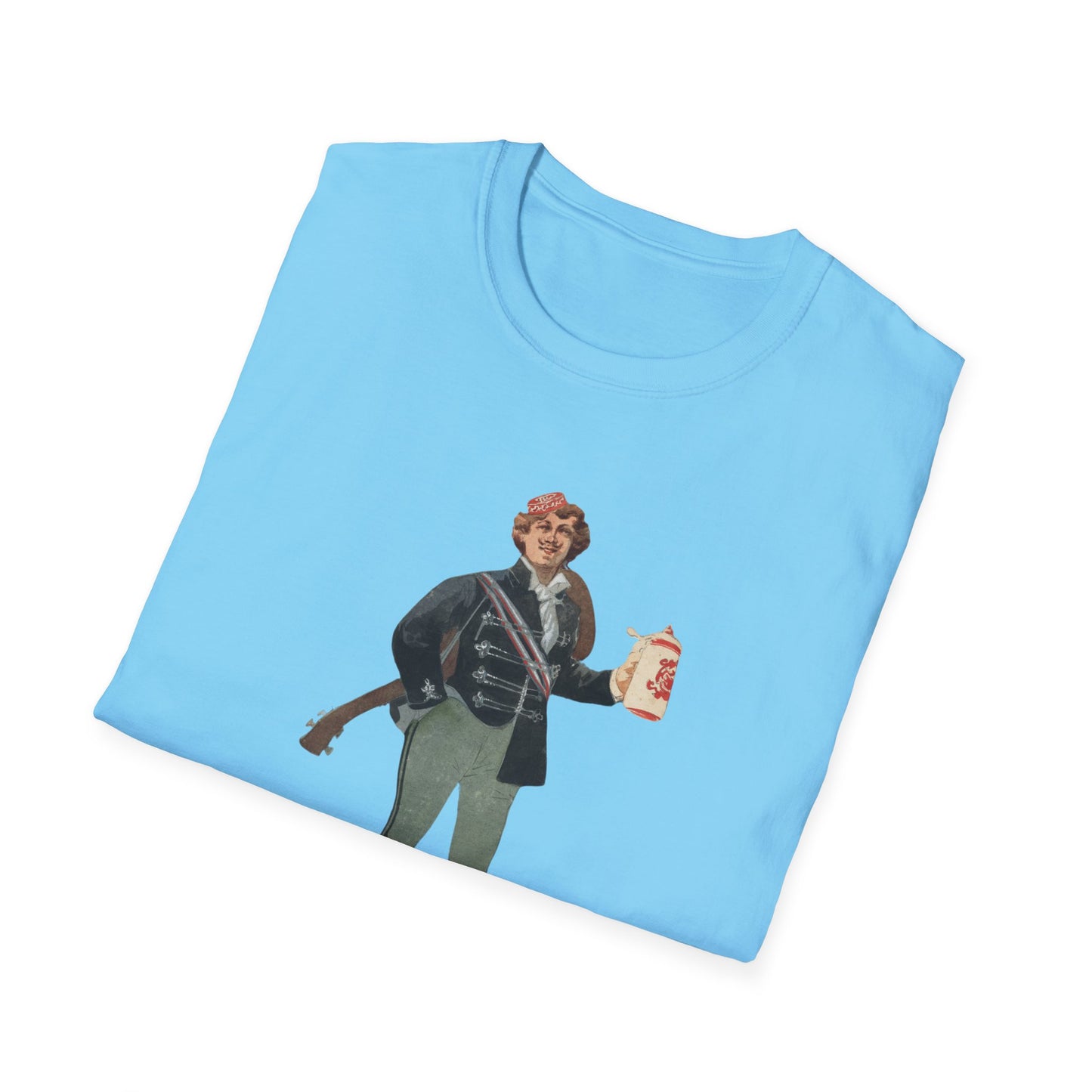 Raise Your Spirits With Our Retro Military Stein Graphic Tee - Unisex Fun Awaits!