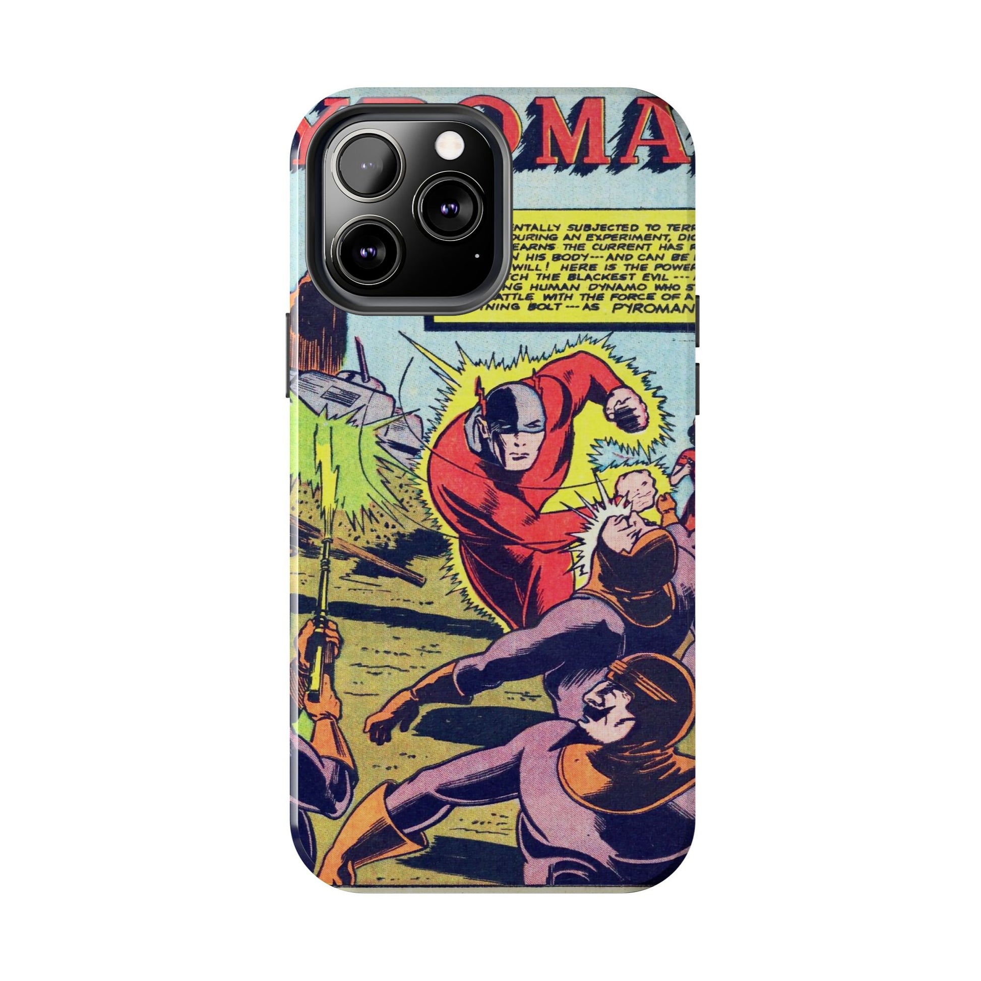 Vintage Pyroman Comic Page Durable Phone Cases - Old School Male 