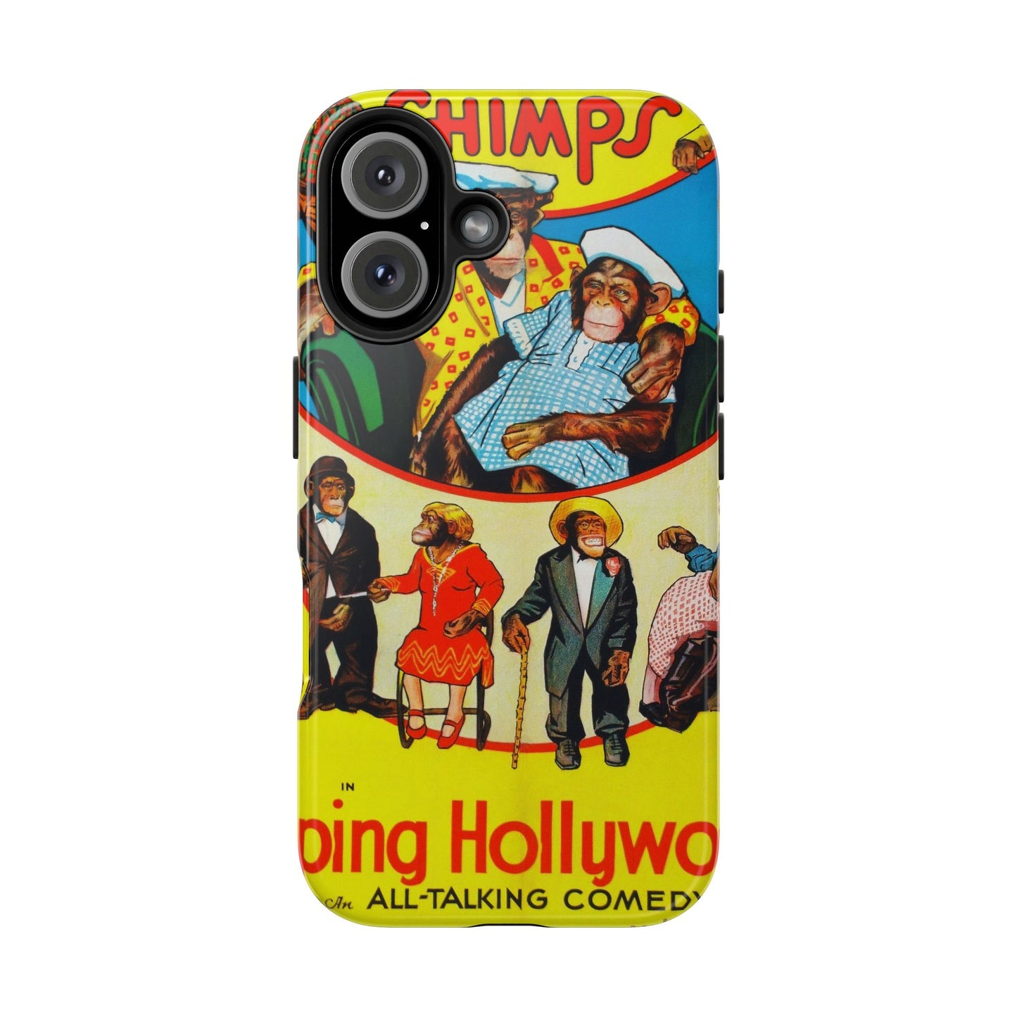 Humorous Chimpanzee-Themed Durable Phone Cases - Old School Male 