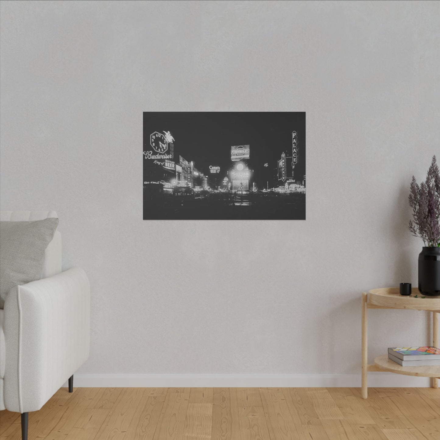 Nighttime Elegance: Vintage Times Square Matte Canvas Print (Multiple Sizes Available)