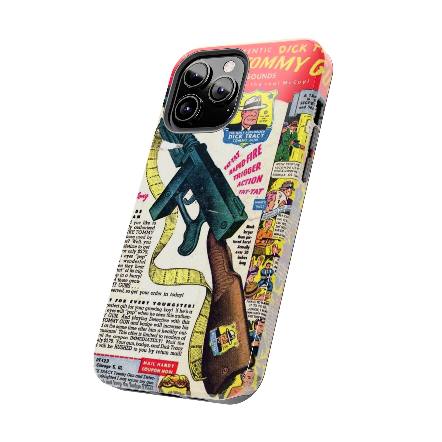 Dick Tracy Tommy Gun Vintage-Inspired Tough Phone Cases - Old School Male 