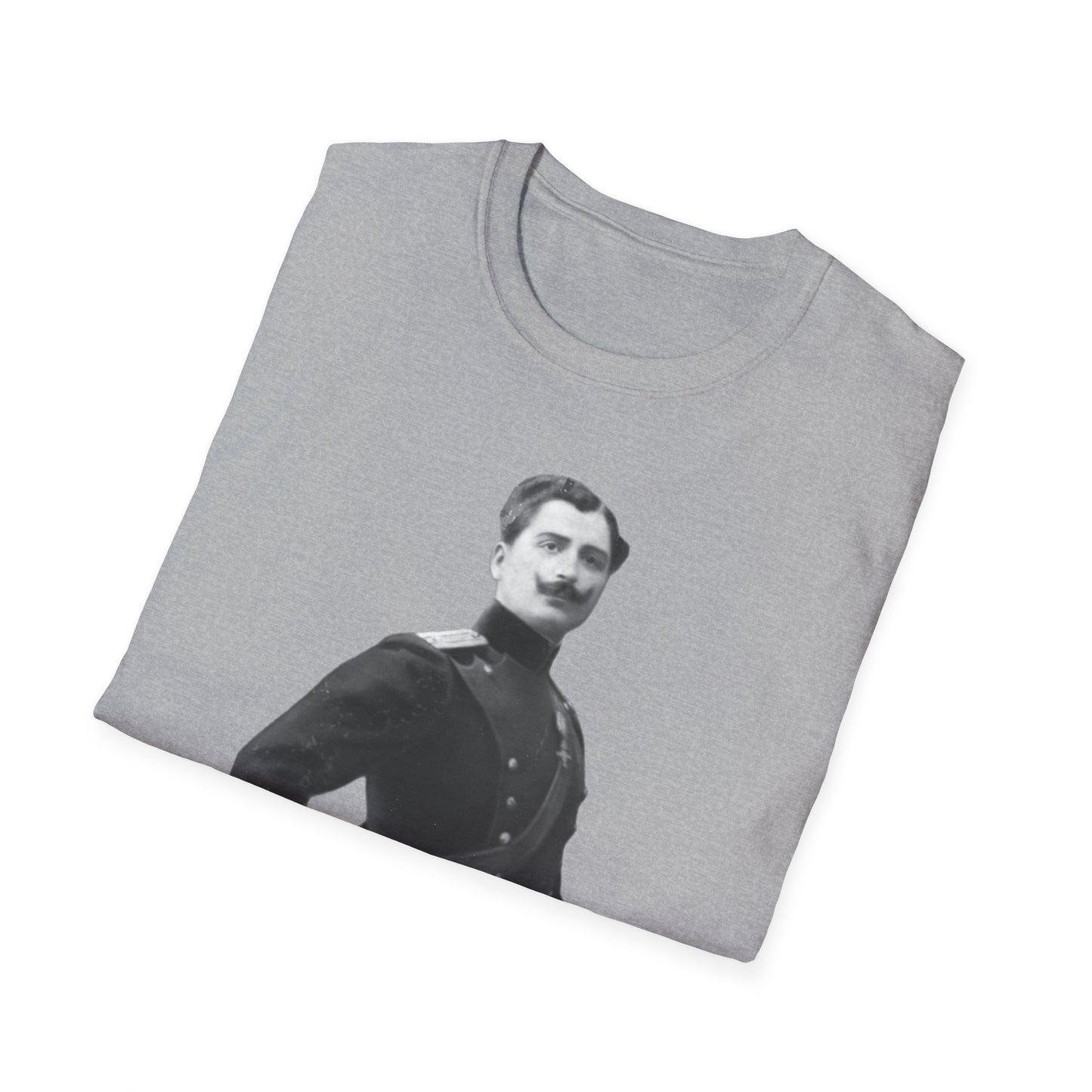 Retro Soldier with Mustache Unisex Softstyle Tee