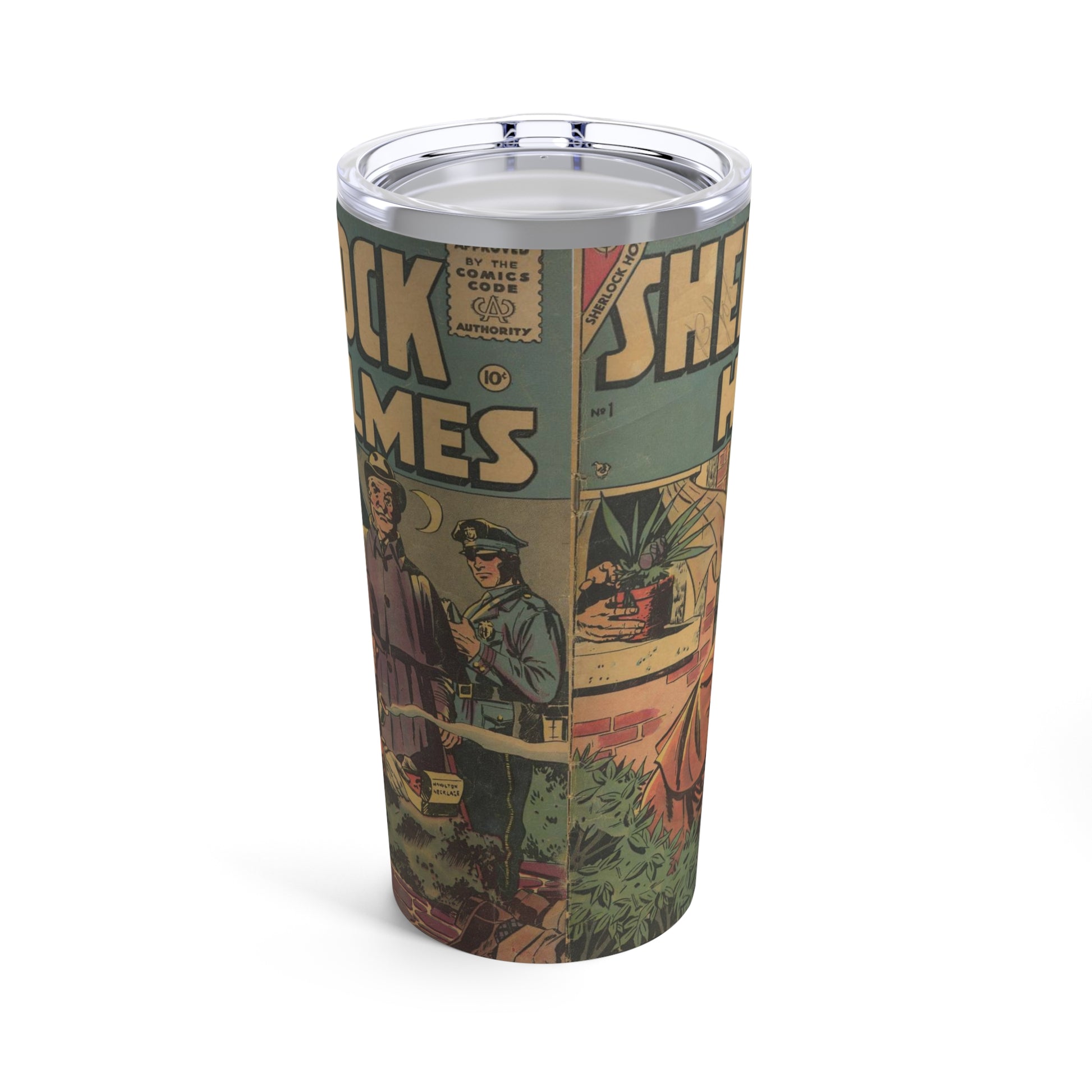 20oz Tumbler - Retro Sherlock Holmes Comic Cover Design - Old School Male 