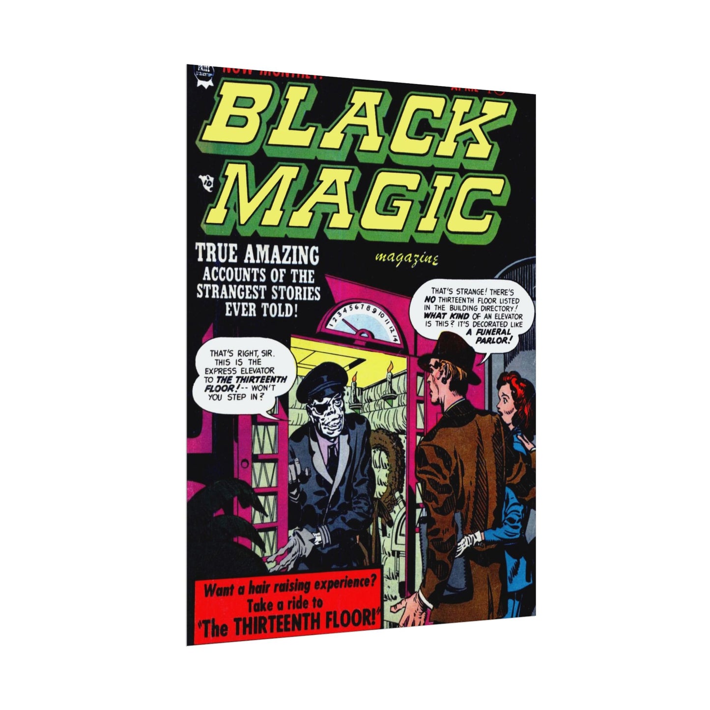 Retro Black Magic Comic Book Cover Poster - Old School Male 