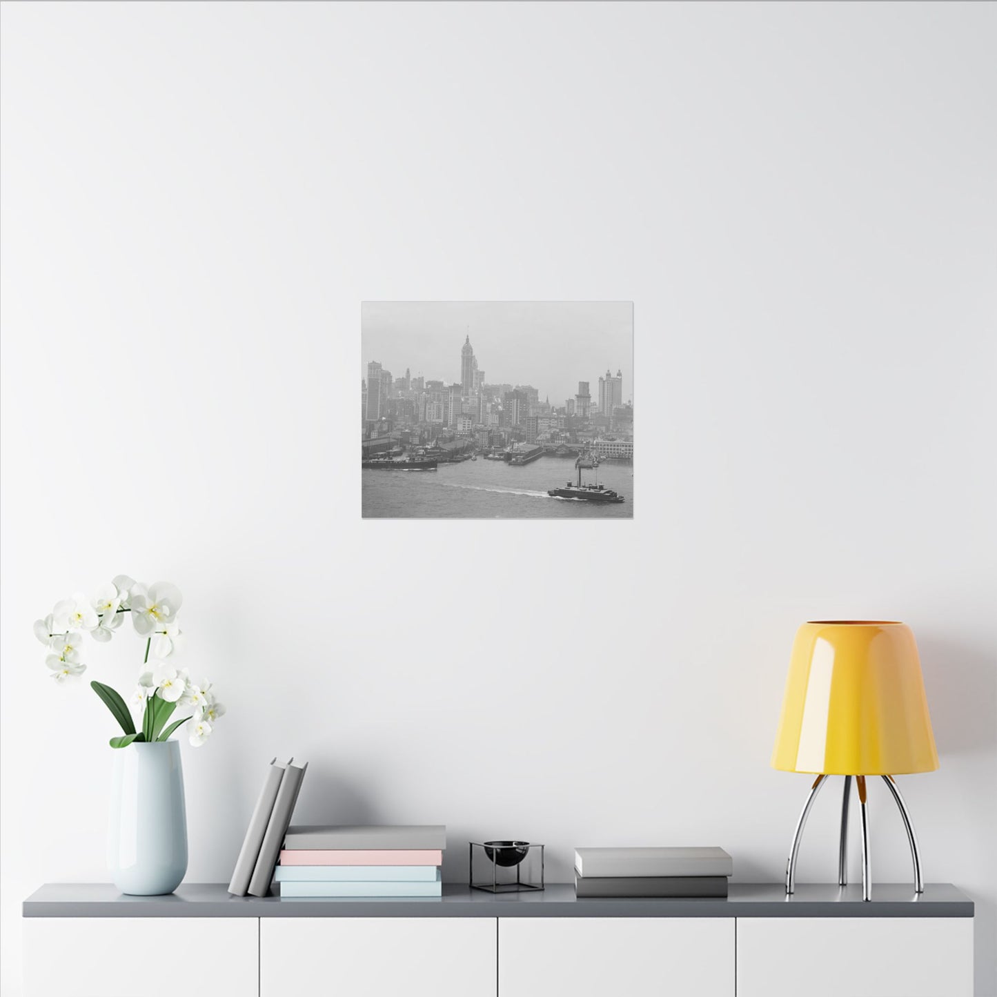 Vintage NYC Harbor Photo Canvas Print - Old School Male 