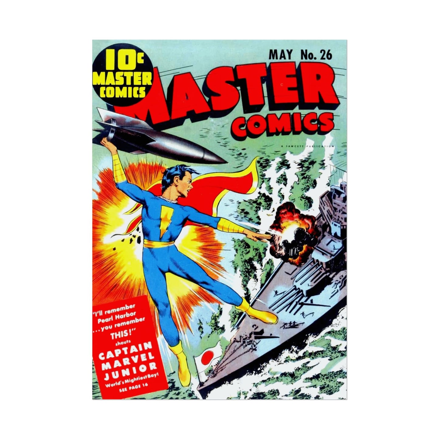 Retro May Number 26 Master Comics Cover Poster Print - Old School Male 