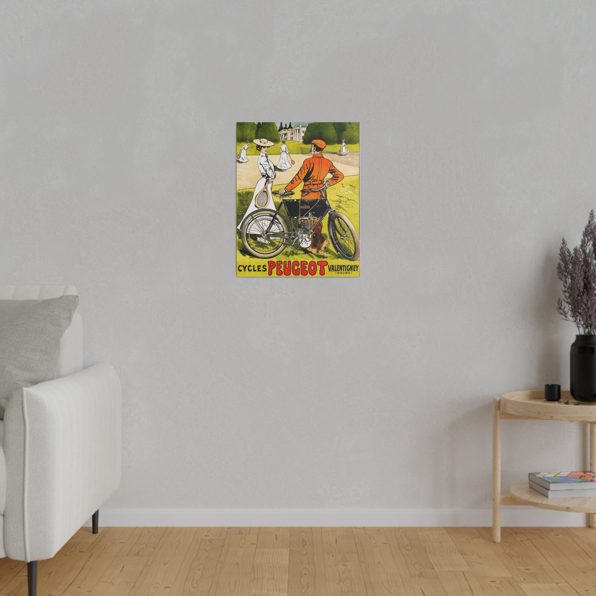 Vintage Peugeot Bicycle Ad Canvas Print - Old School Male 