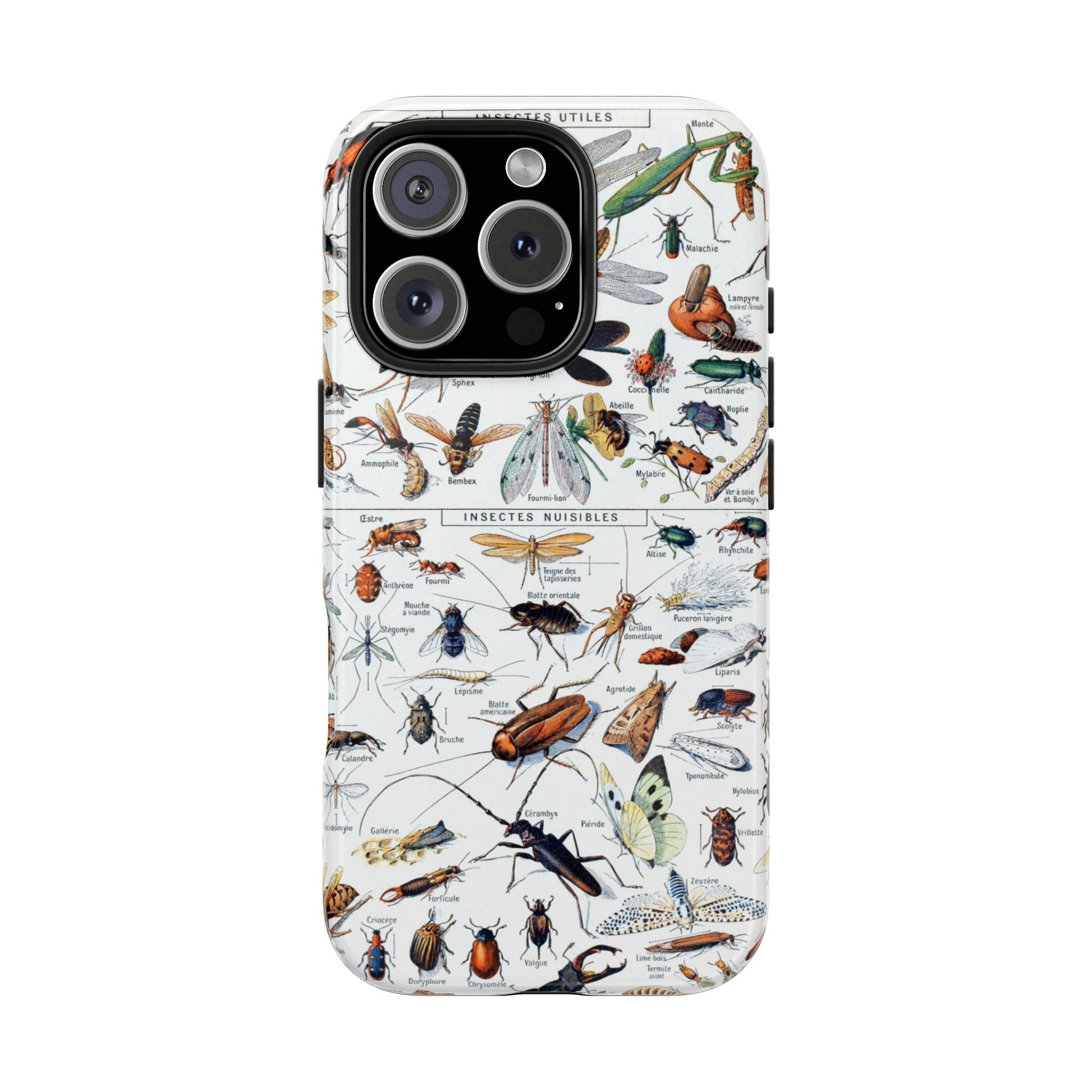 Insect-Themed Impact-Resistant Phone Cases - Old School Male 