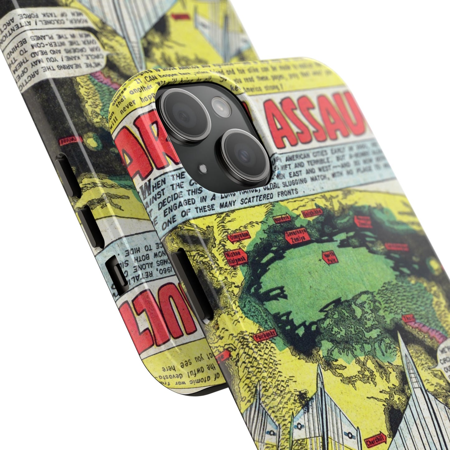 Vintage Atomic Warfare Comic Page Rugged Phone Cases