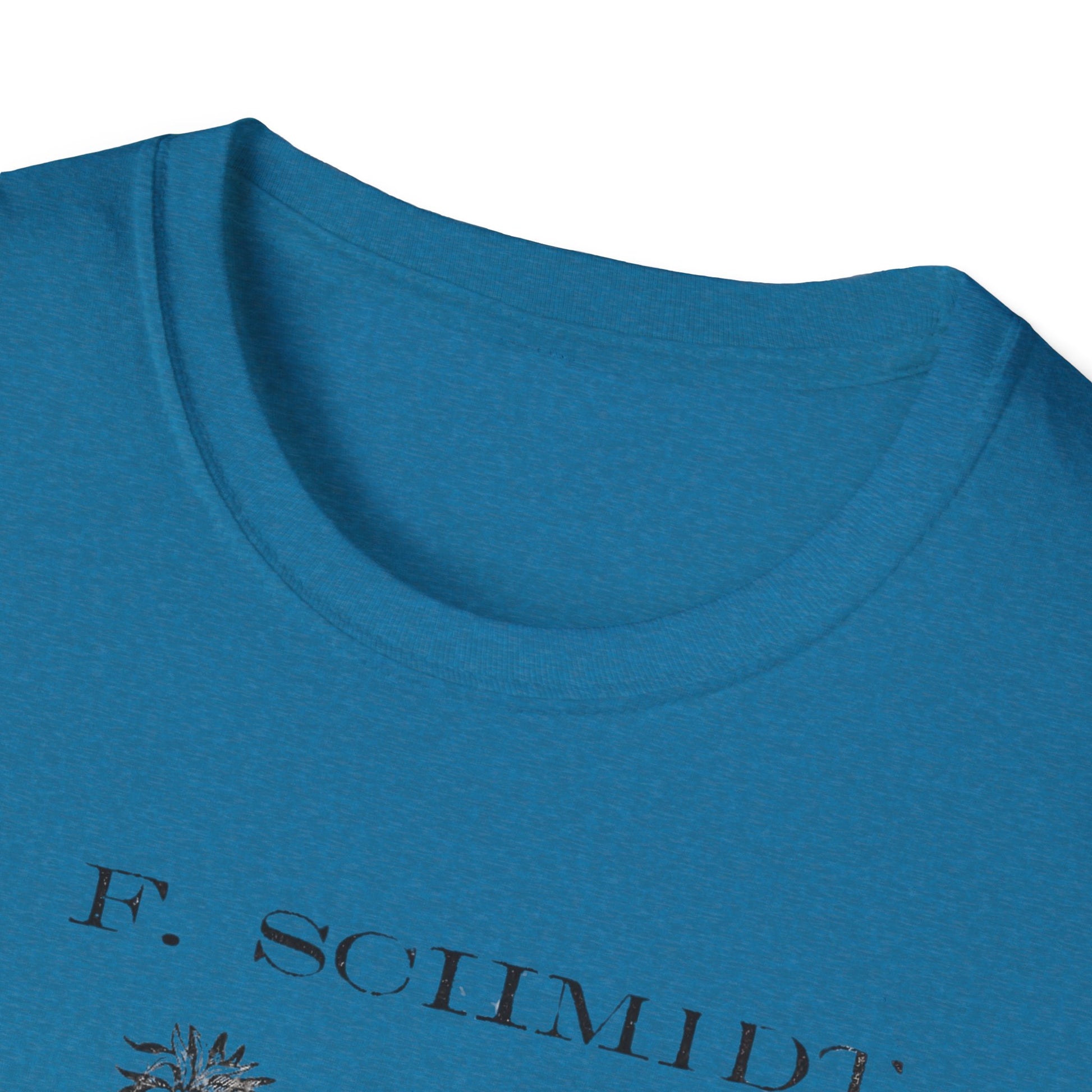 An inviting navy blue t-shirt displaying the iconic C.F. Schmidt Lager Beer graphic, perfect for enjoying summer BBQs.