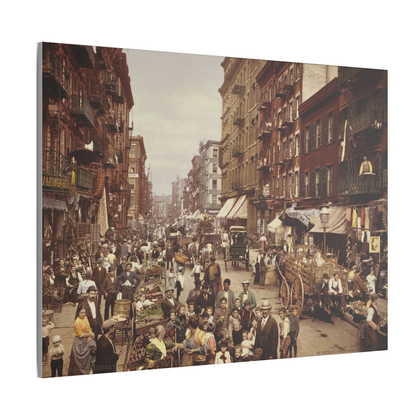 Vintage New York City Street Scene Matte Canvas Print - Stretched, 0.75" Frame (Available in Multiple Sizes)