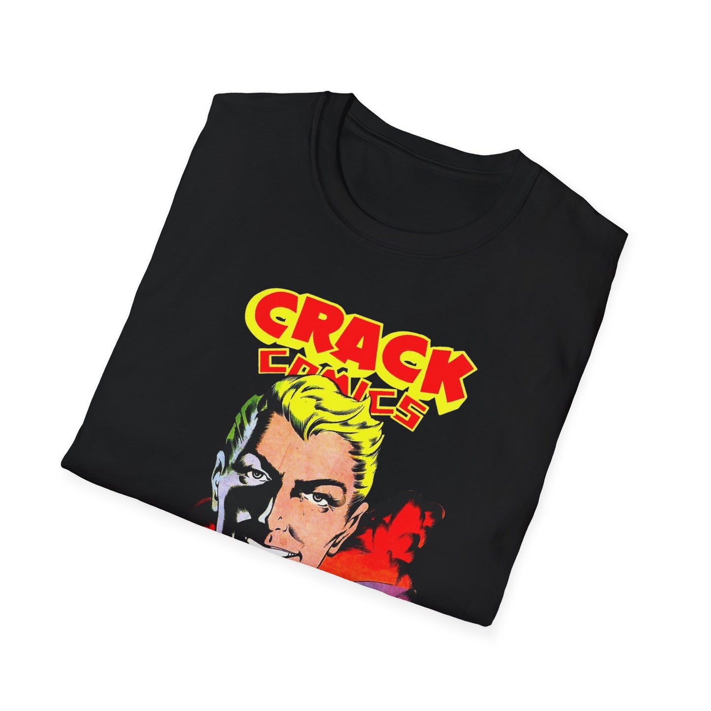 Vintage Comic T-Shirt - Retro Crack Design in Soft 100% Cotton for Comic Fans