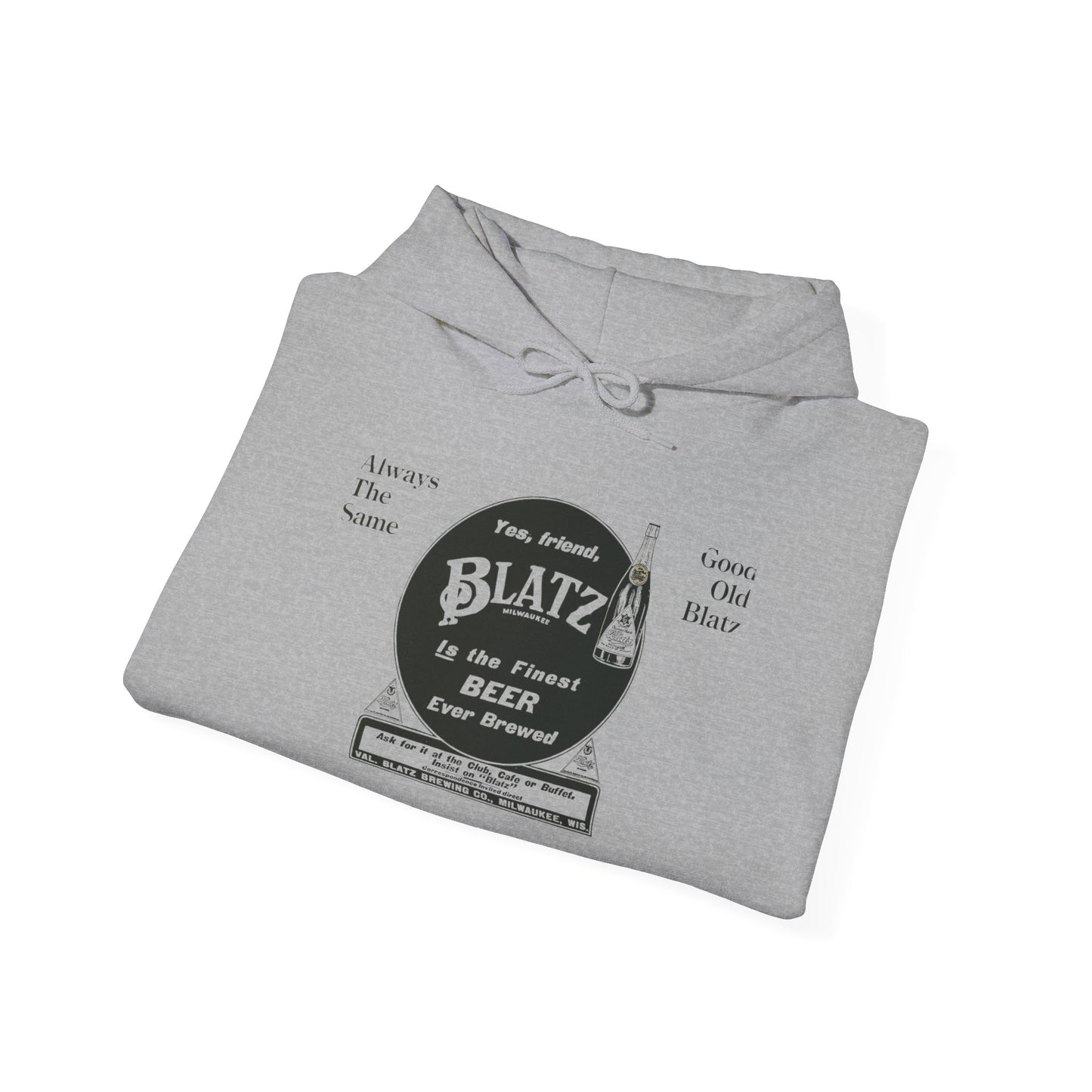 Blatz Beer Hoodie - Vintage Unisex Sweatshirt with Kangaroo Pocket & Adjustable Hood