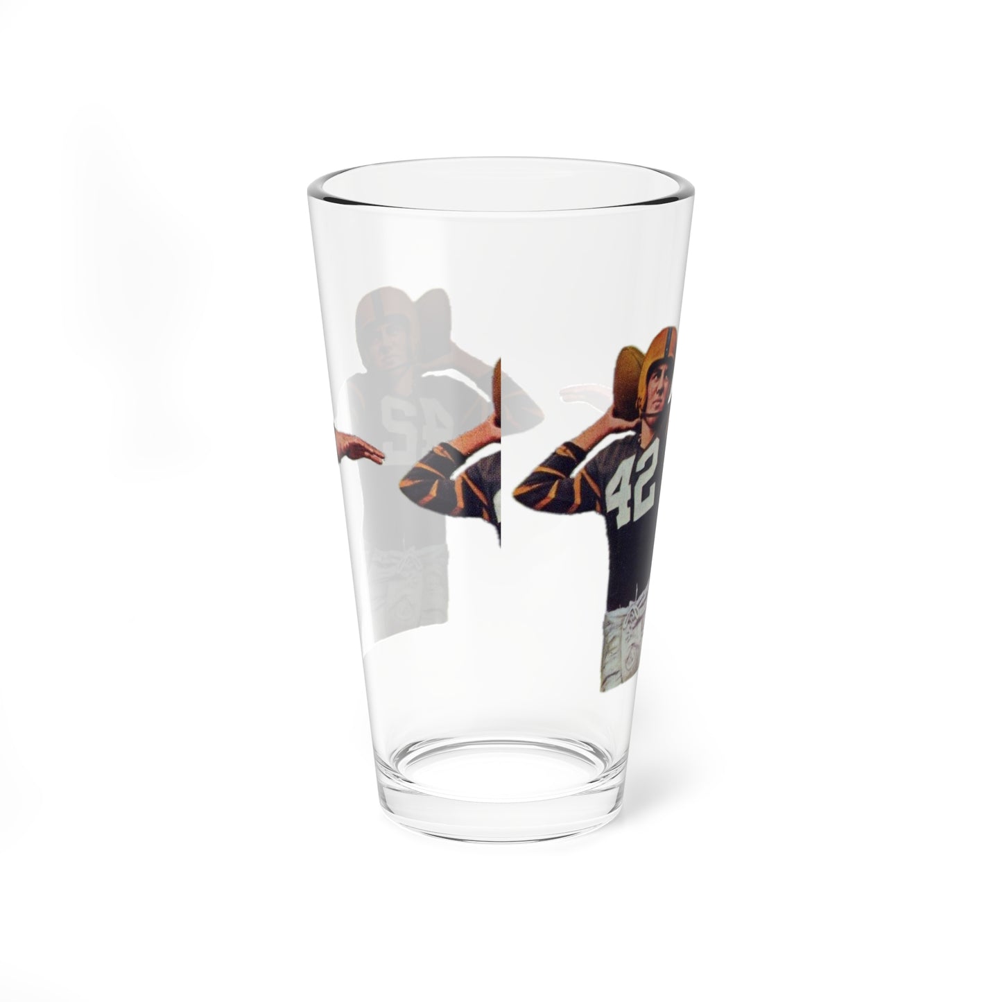 Retro Football Player Pint Glass, 16oz