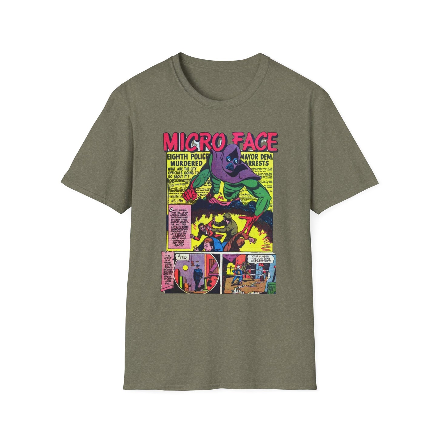 Retro Micro Face Comic Character T-Shirt - Fun Unisex Tee Made With 100% Cotton