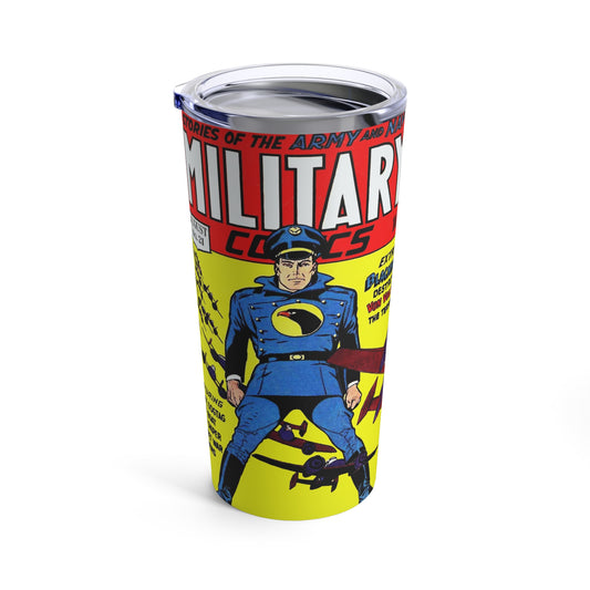 Vintage Military Comics Themed 20oz Insulated Tumbler - Old School Male 