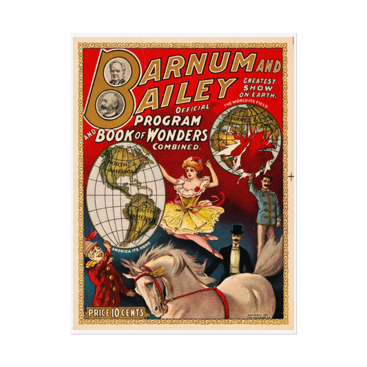 Vintage Circus Poster Rolled Posters, Wall Art Decor, Retro Circus Art, Big Top Poster, Classic Circus Print, Dorm Room Wall Hanging - Old School Male 