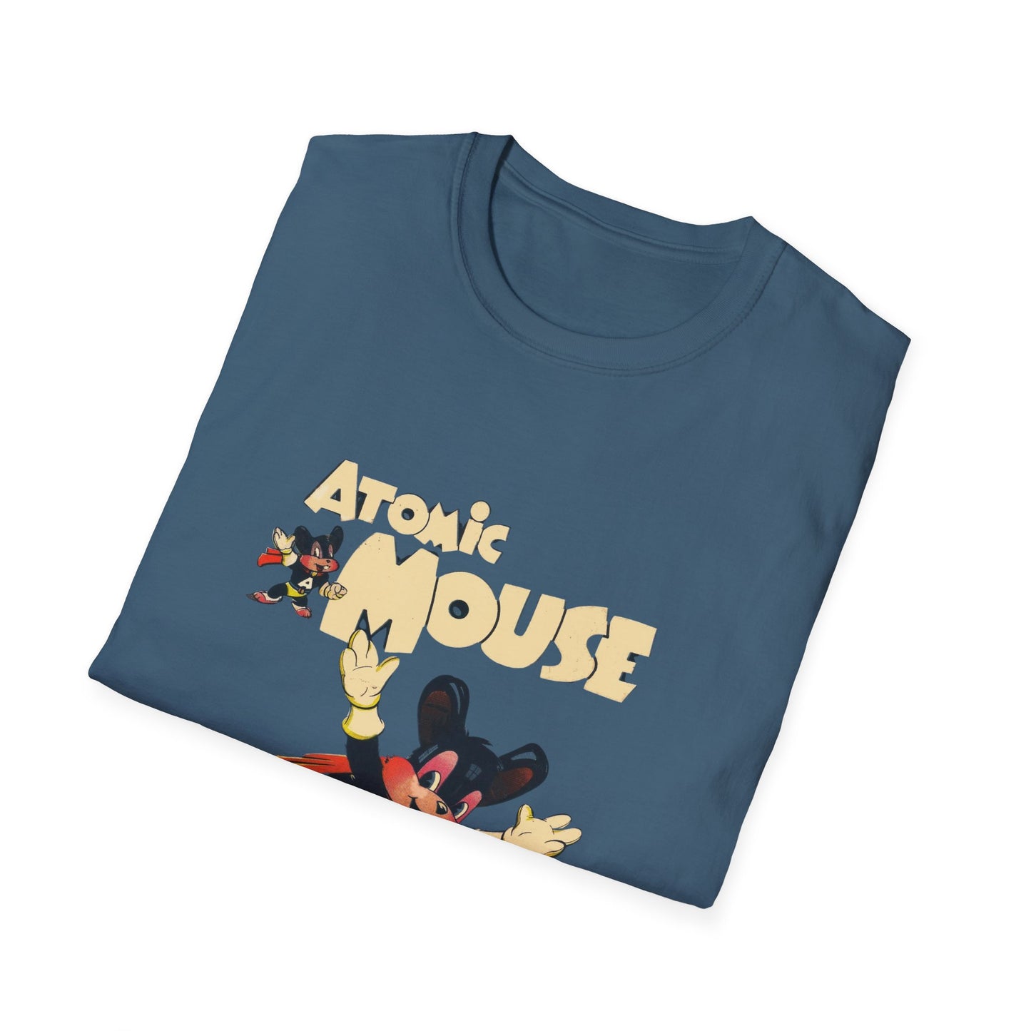 Retro Atomic Mouse Fun Graphic Tees - 100% Cotton Classic Fit T-Shirt for Casual Style