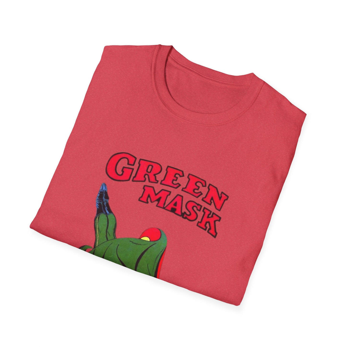 Retro Green Mask Comic Character T-Shirt - 100% Cotton, Classic Fit, Perfect for Fans