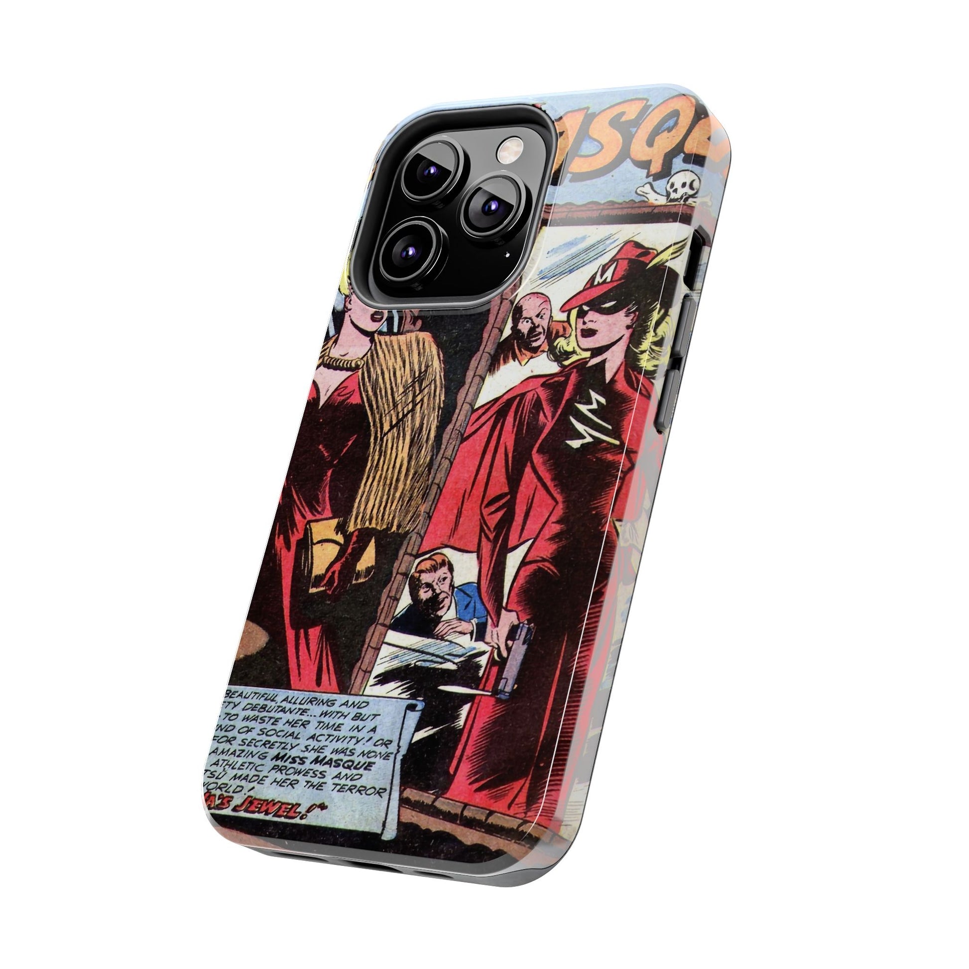 Vintage Chic Miss Masque Durable Phone Cases - Old School Male 