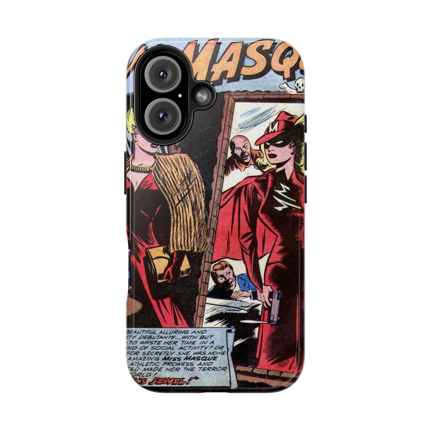 Vintage Chic Miss Masque Durable Phone Cases - Old School Male 