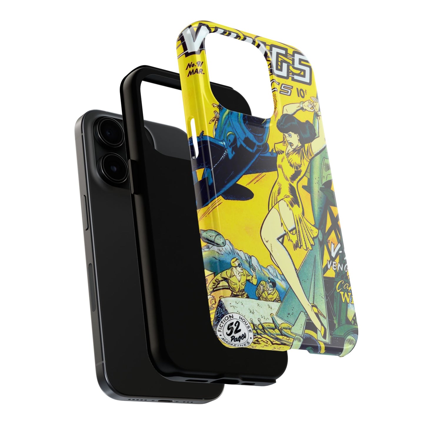 Vintage Comic Book Phone Case - Retro Design Shield