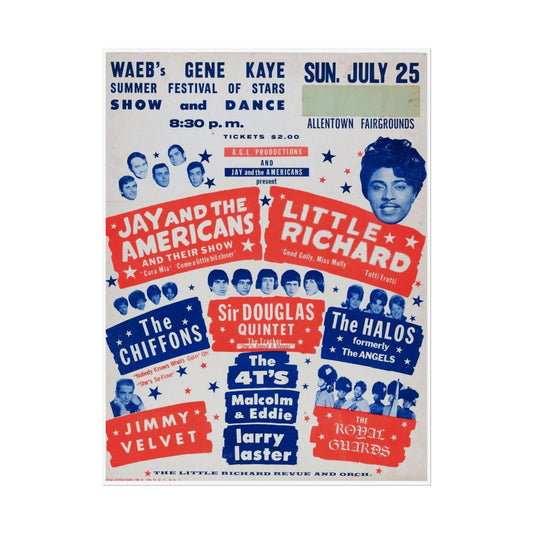 Retro 60's Concert featuring Little Richard and Jay and the Americans Poster Print - Old School Male 