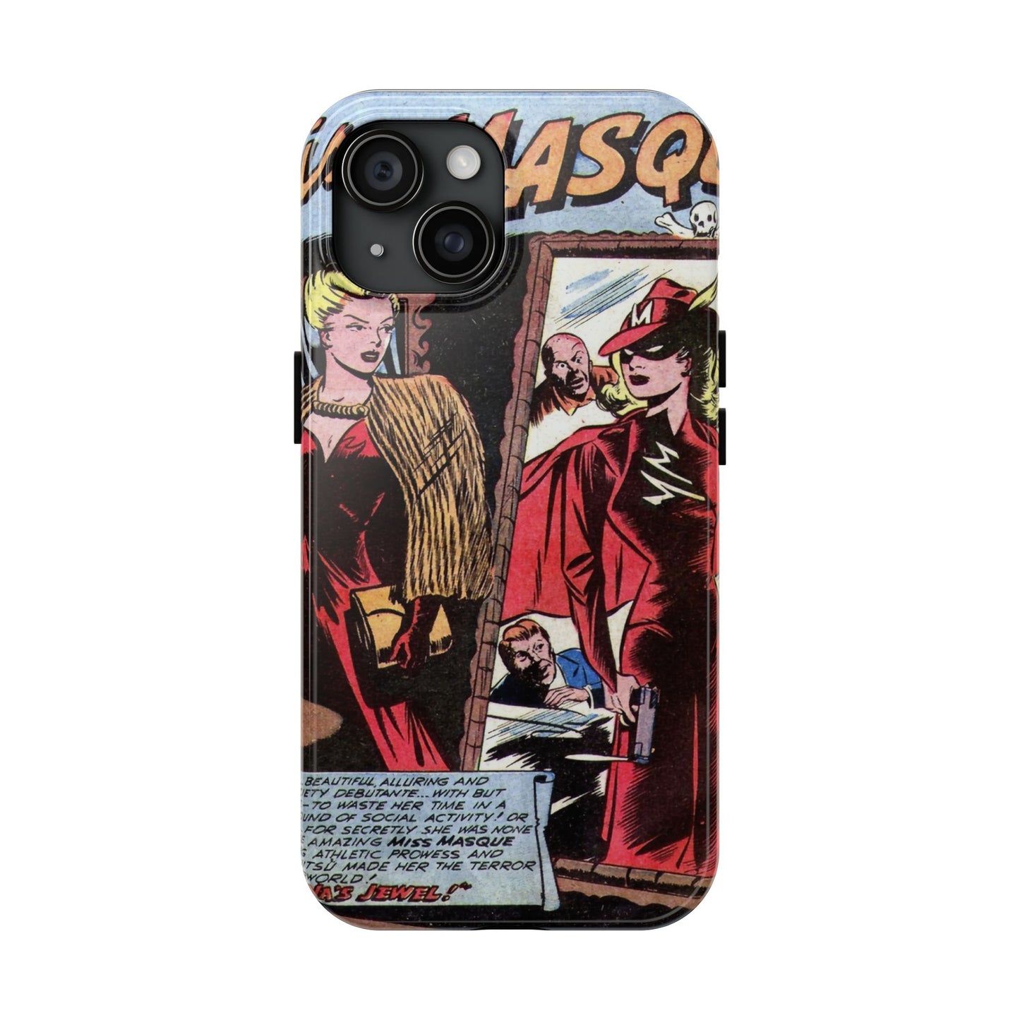 Vintage Chic Miss Masque Durable Phone Cases - Old School Male 