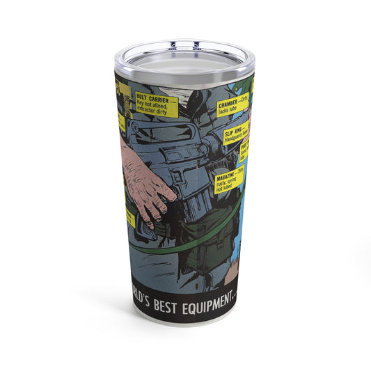 Joe's Dope Sheet Army Comic Adventure Tumbler - 20oz Insulated Drinkware - Old School Male 