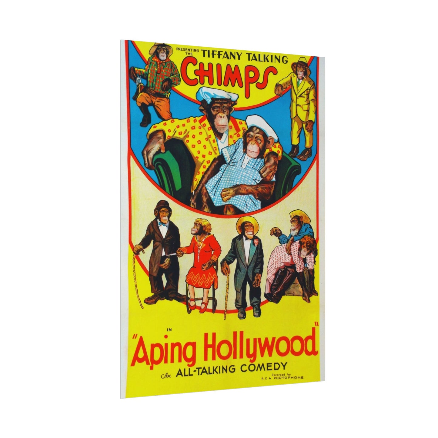 Retro Aping Hollywood Chimps Film Poster