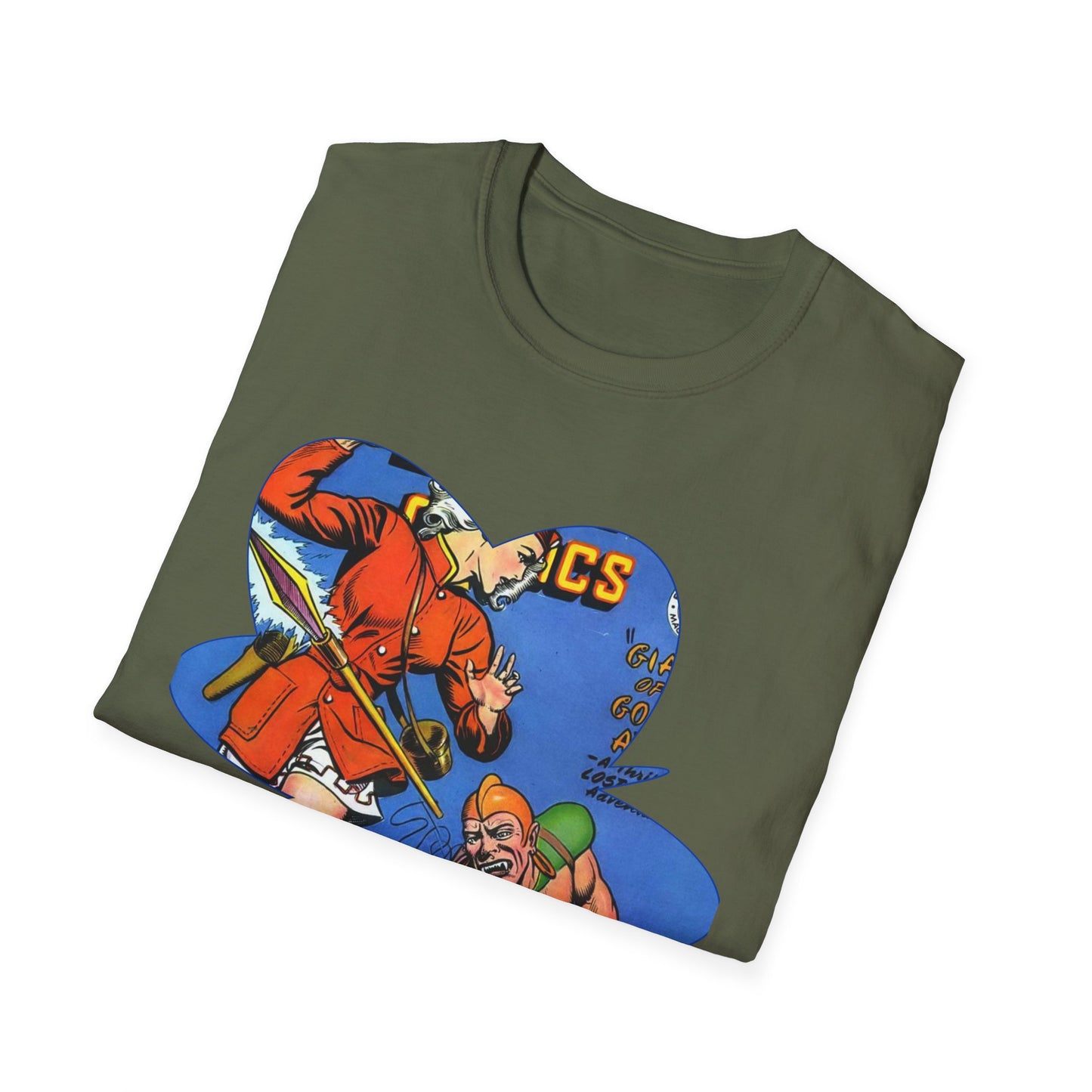 Vintage Comic Book Cover Unisex Softstyle Tee - Old School Male 