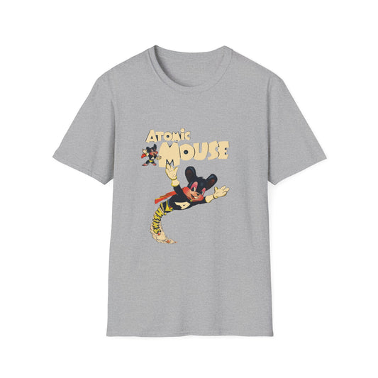 Retro Atomic Mouse Fun Graphic Tees - 100% Cotton Classic Fit T-Shirt for Casual Style