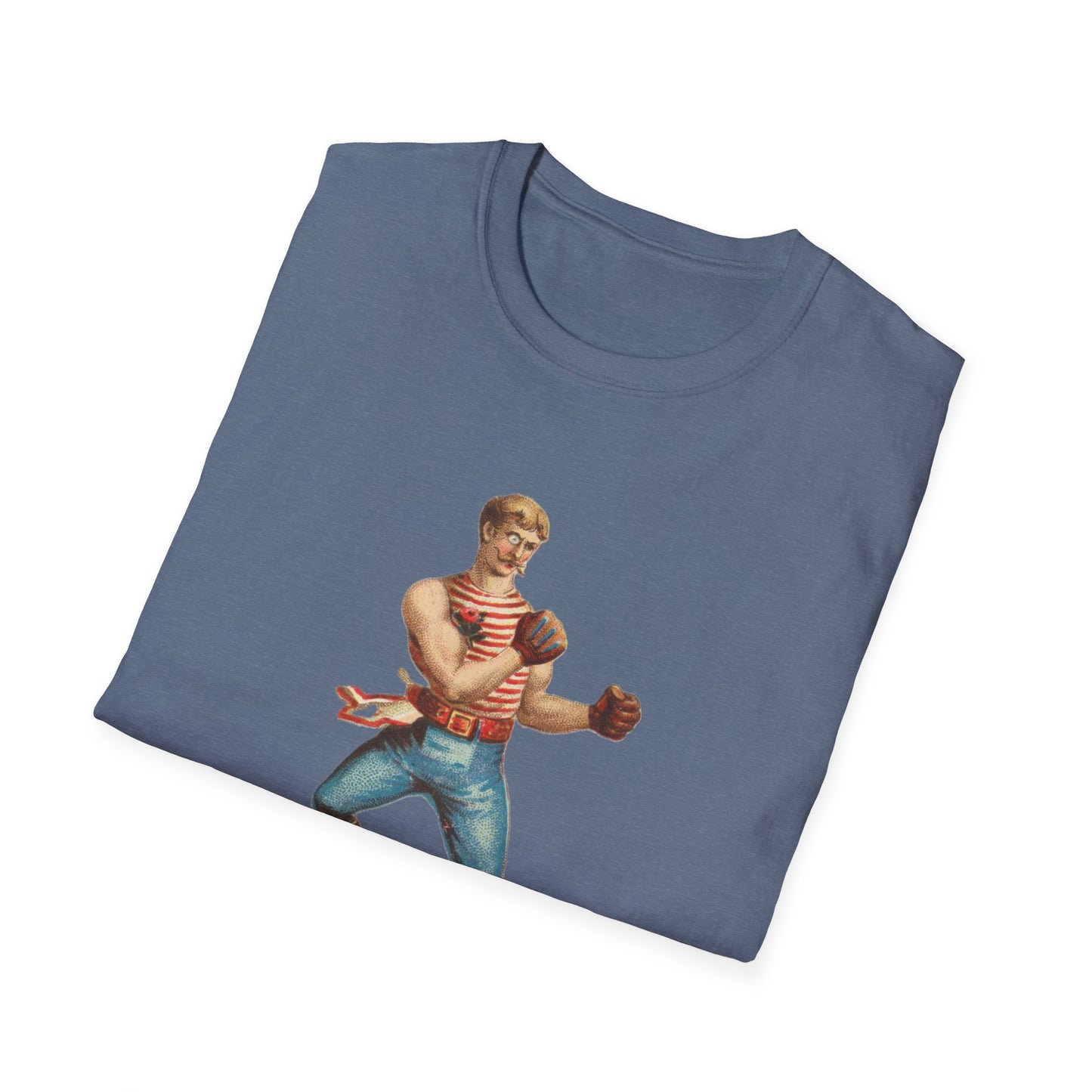 Vintage Boxer Pose Unisex Soft Cotton Tee