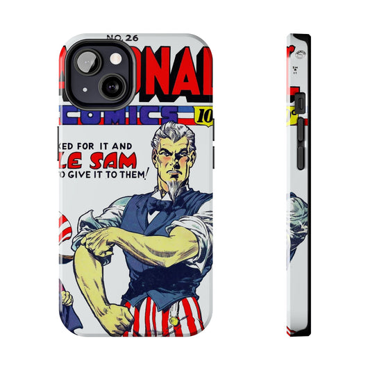 Vintage Comic Art Durable Phone Cases - Old School Male 