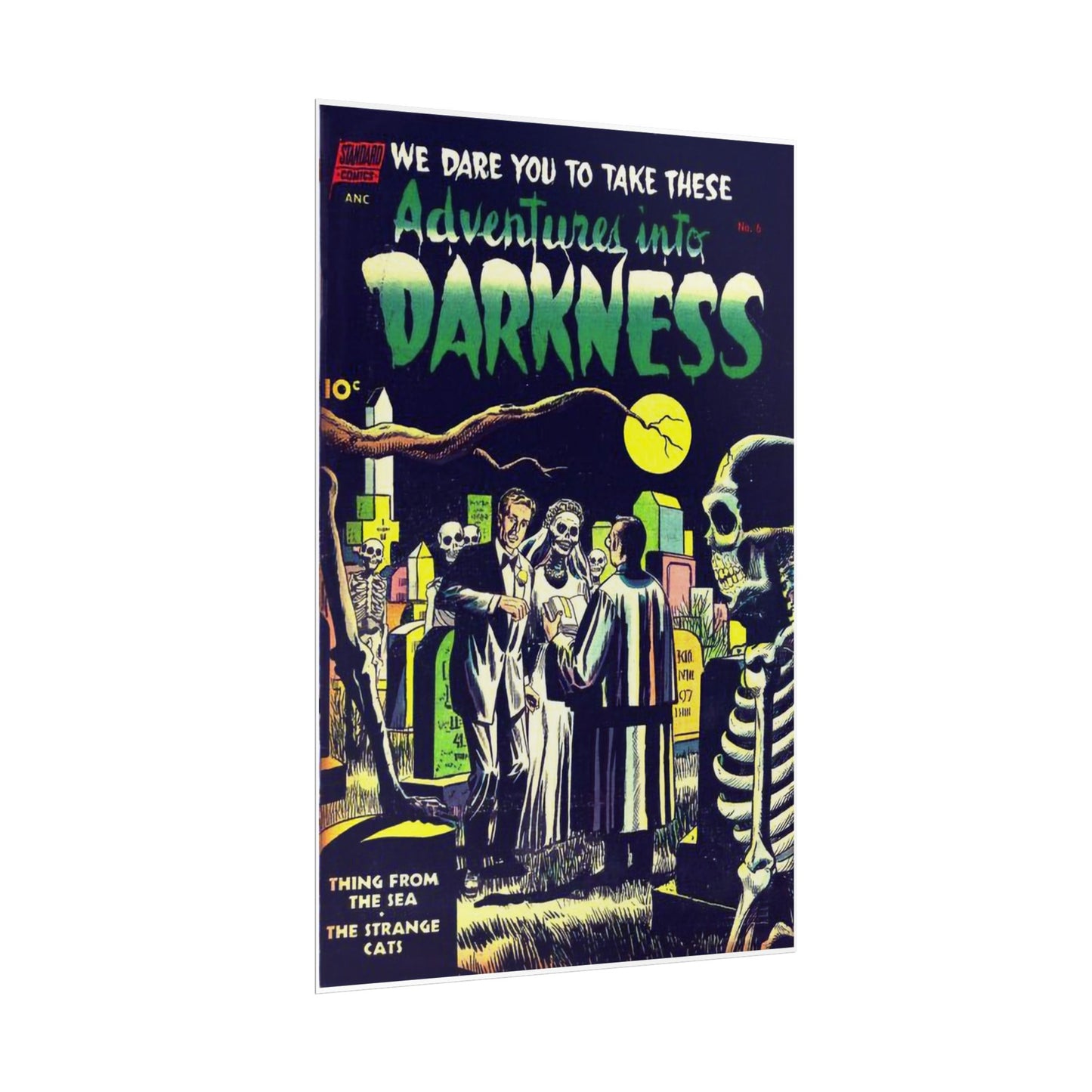 Retro Standard Comics Adventures in Darkness Comic Cover Poster - Old School Male 