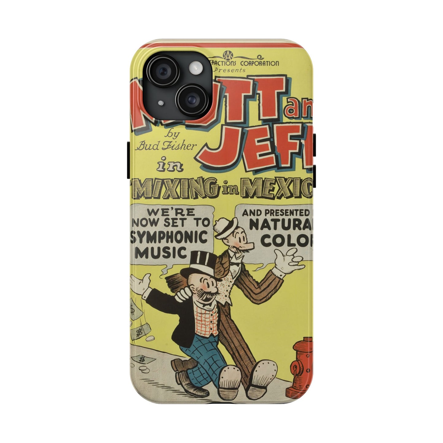 Durable Mutt and Jeff Phone Protection Cases - Old School Male 