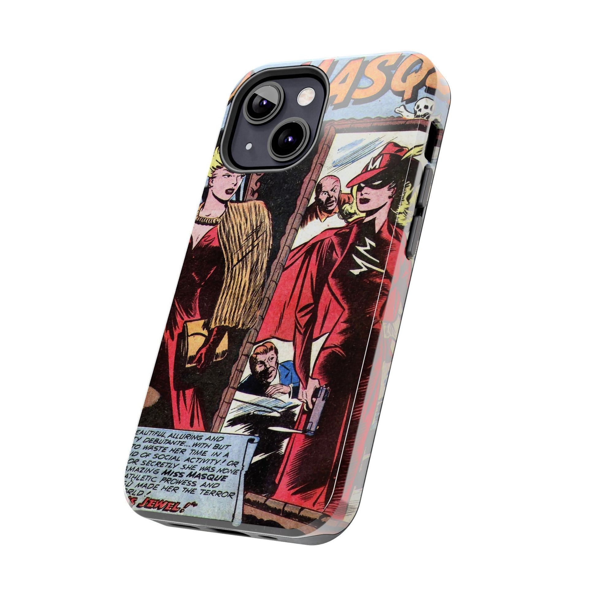 Vintage Chic Miss Masque Durable Phone Cases - Old School Male 