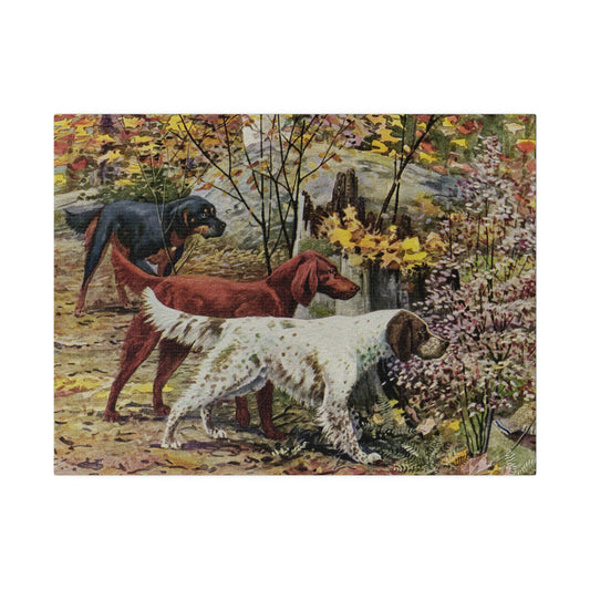 Hunting Dogs Matte Canvas, Stretched, 0.75" - Old School Male 