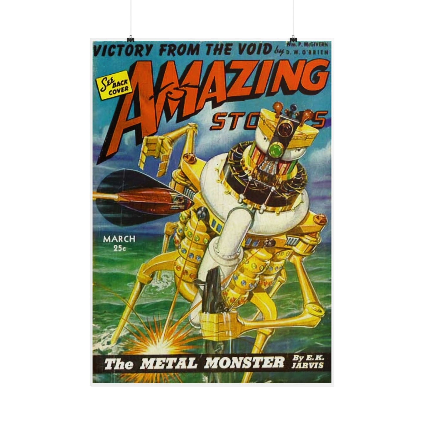 Retro 1950s Amazing Stories Comic Cover Poster