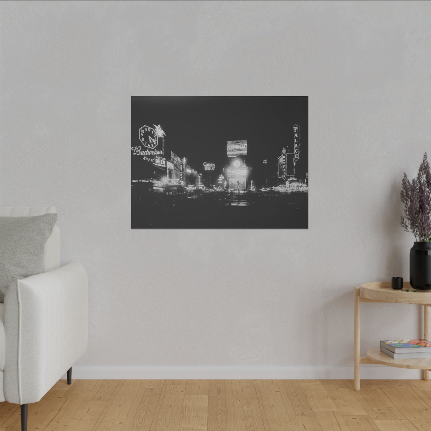 Nighttime Elegance: Vintage Times Square Matte Canvas Print (Multiple Sizes Available)