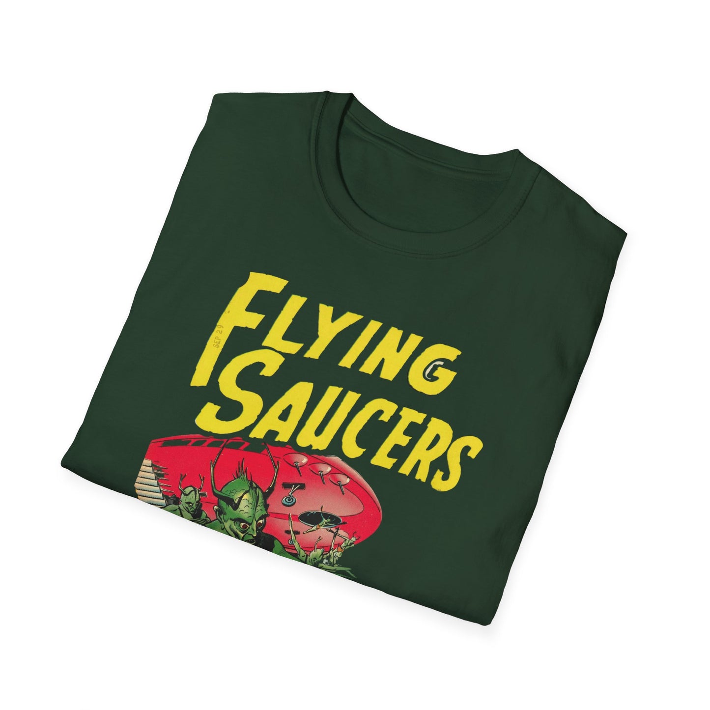 Vintage Sci-Fi T-Shirt - 100% Cotton Unisex Tee with Iconic Flying Saucers Design